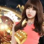 Female dealer hosting live Baccarat game on ApexGaming88