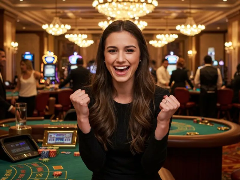 Smiling lady posing for a photo at a free sign up bonus no deposit gcash casino.