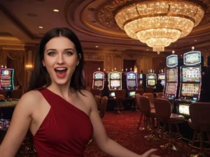 Pretty elegant woman in a glamorous setting representing a new online casino experience