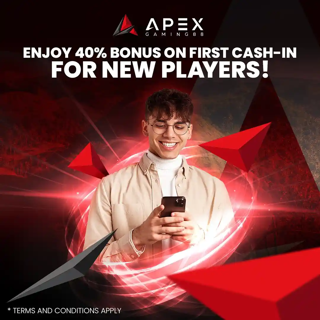 Apexgaming88 Bonus on first cash in for new players