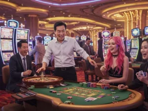 Friends excitedly playing roulette while using the bettors 888 live dashboard for a smarter online casino experience.