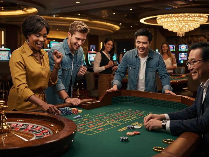 Happy family enjoying casino games together using the bettors 888 live dashboard for a smarter and fun online gaming experience.