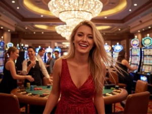 Excited woman enjoying a fun casino experience at an e games casino Philippines