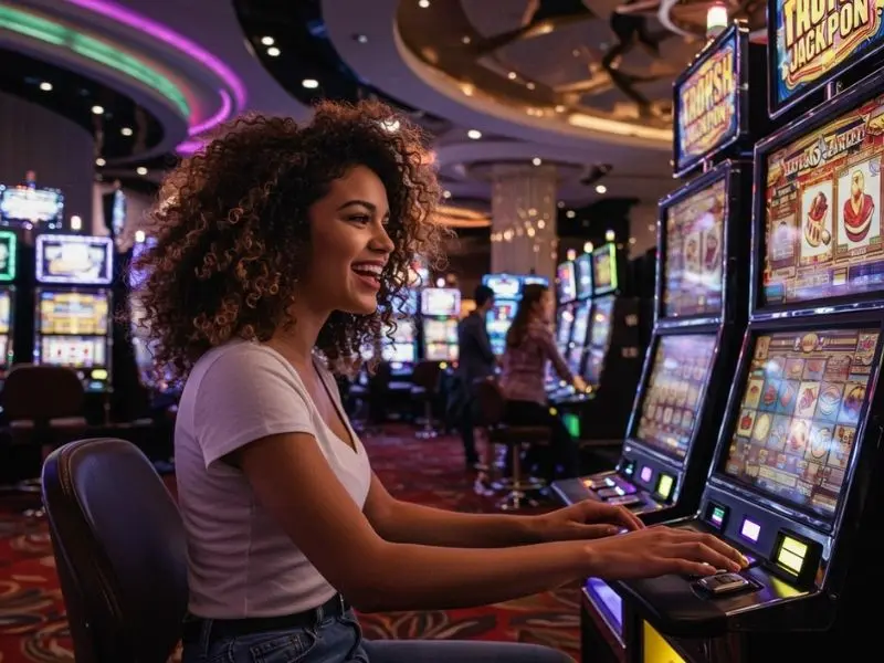 Smiling person playing slots after masaya 365 casino login philippines sign up