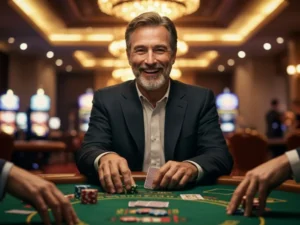 Man enjoying a poker game after successful pinasbet online casino login