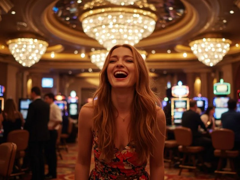 Smiling woman relaxing while accessing Pinasbet online casino login