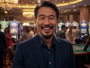 Man enjoying casino night experience on 8k8 online platform