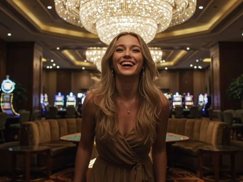 Smiling player enjoying casino entertainment with online casino Philippines no deposit bonus