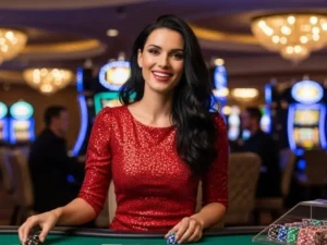 368bet casino baccarat player placing a bet at an online casino table