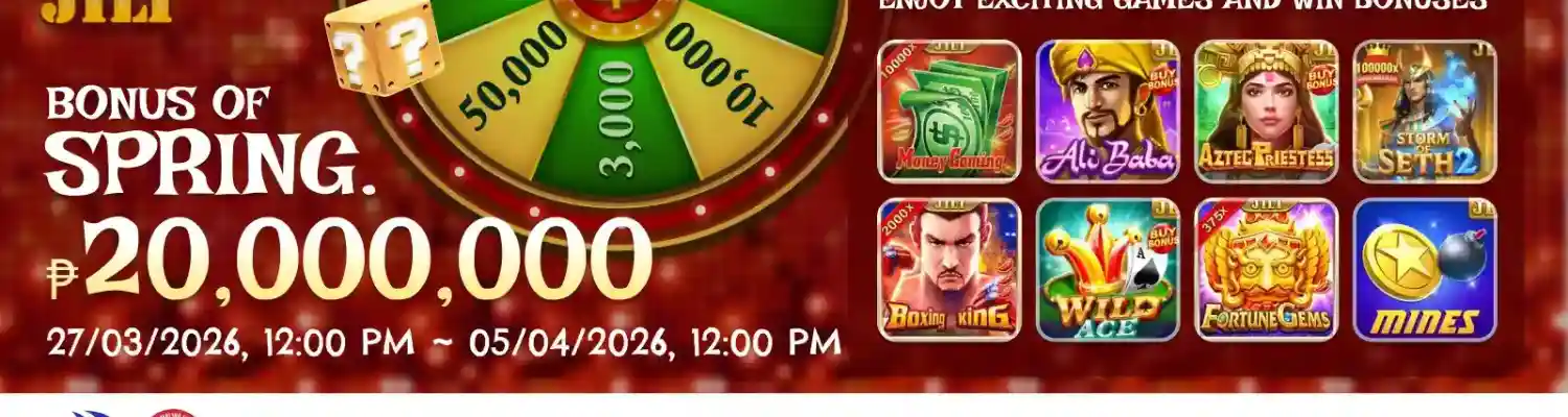 ApexGaming88 Spring Bonus promotion with ₱20,000,000 prize pool featuring Money Coming, Ali Baba, Aztec Priestess, Storm Seth 2, Boxing King, Wild Ace, Fortune Gems and Mines slots from March 27 to April 5 2026