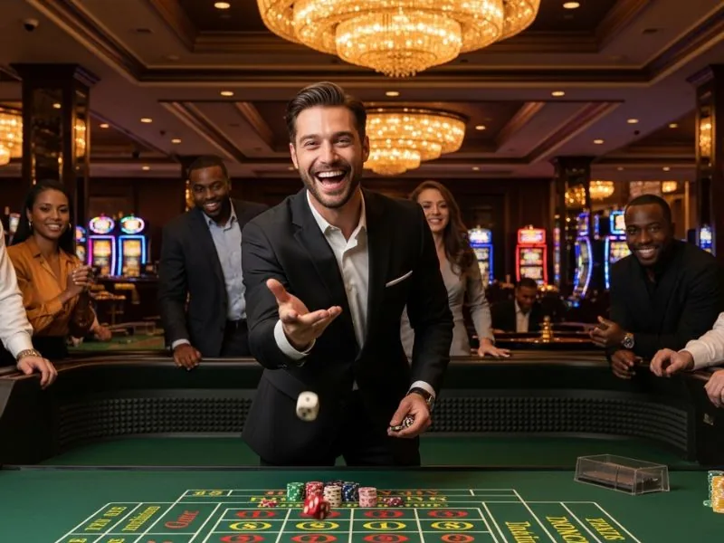 legit online casinos laughing together at the table enjoying a fun and friendly gaming session