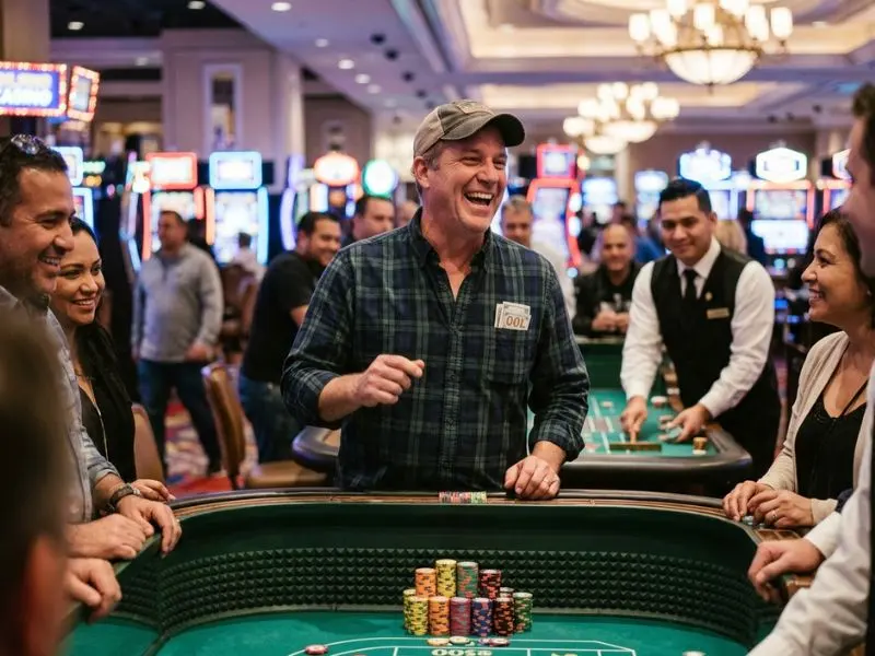 10 best online casinos the happy casino player laughs after a lucky win joyful player reacting to winning moment in online casino