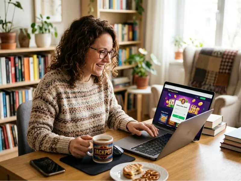 facebook slot games the happy casino player logs in ready for fun and entertainment