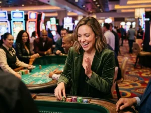 mexican slot game a happy player loves the excitement of the casino smiling player enjoying lively casino slot experience