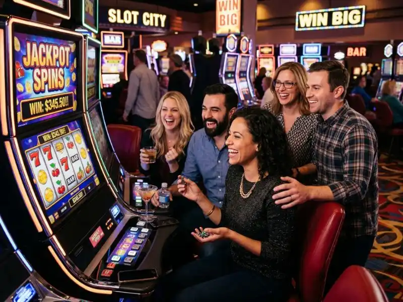 777 Jili Casino login interface showing player smiling during machine payout win
