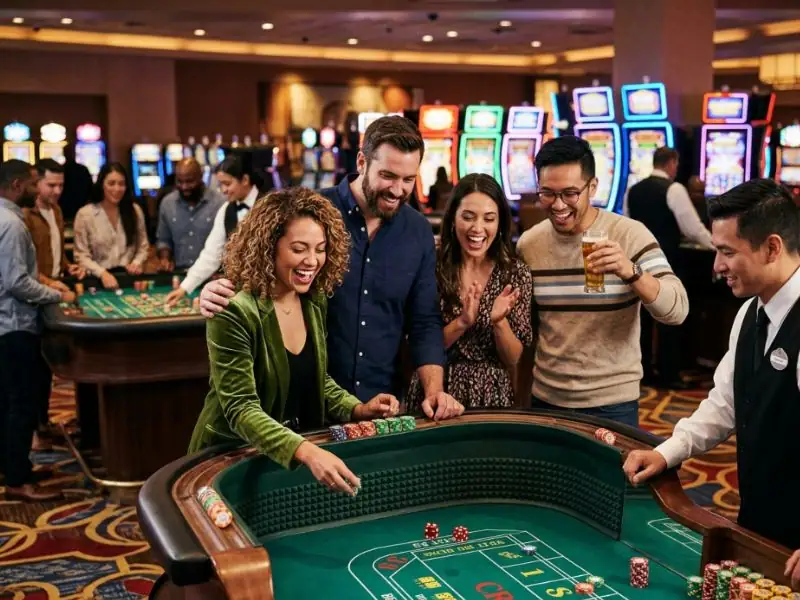 Players reacting excitedly to a bonus feature at CGEBET3.com live casino
