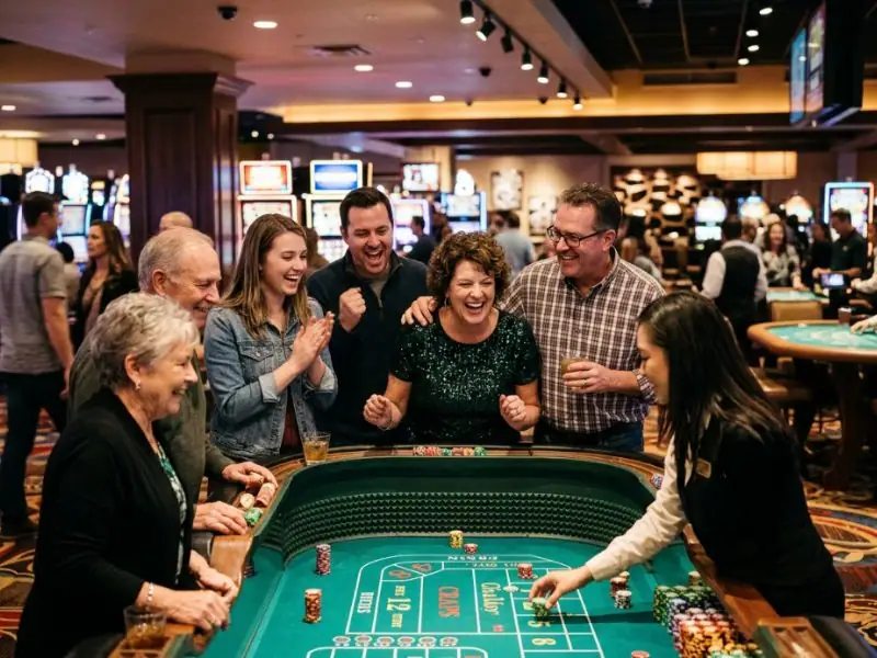 PH444 Casino login register download players cheering as jackpot appears on screen