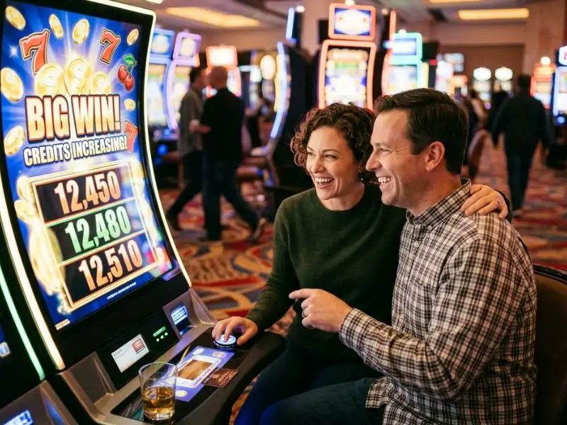 Casino player smiling as credits increase at tables and slots the theatre solaire resort & casino they smiled as the credits kept increasing