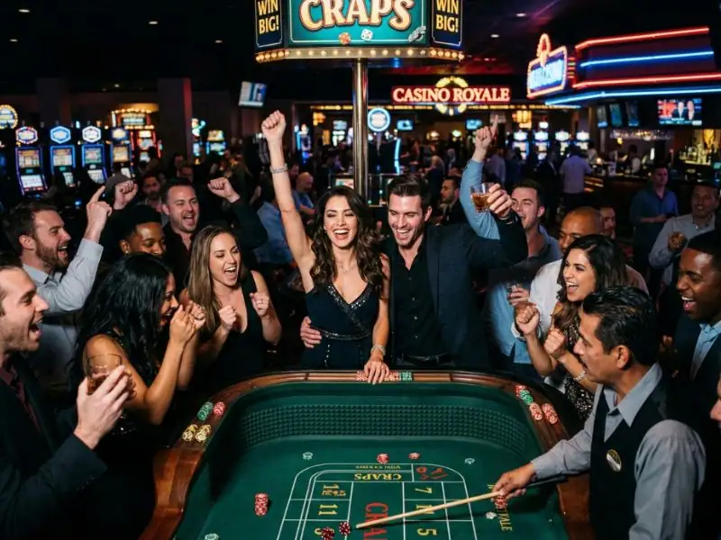 Charming couple having fun in modern casino environment for WowPH.com online casino